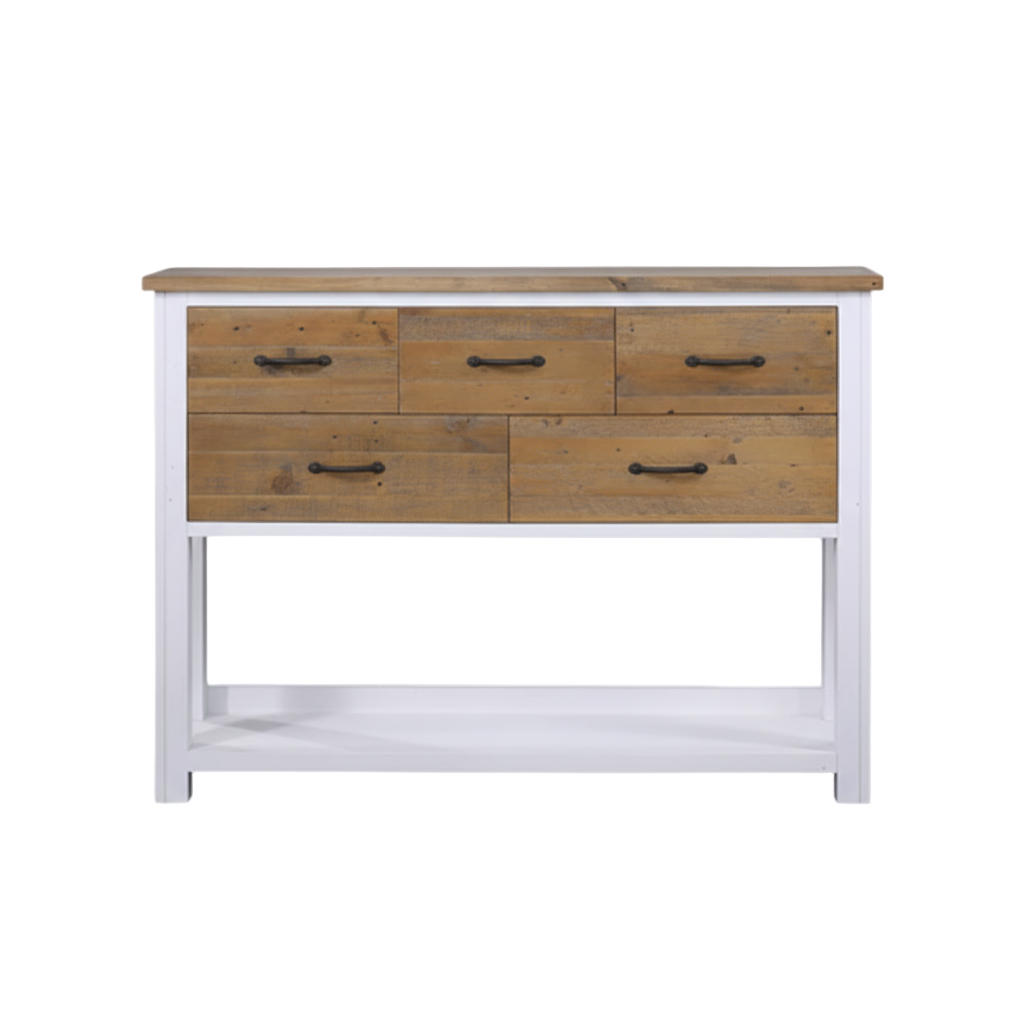 Splash of White Reclaimed Wood Console Table
