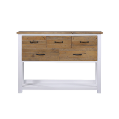 Splash of White Reclaimed Wood Console Table