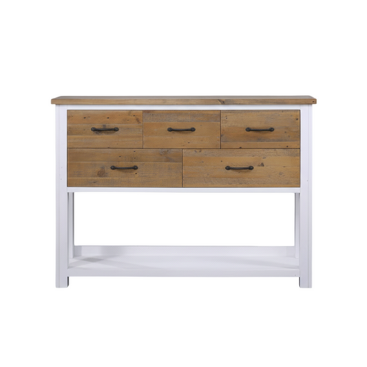 Splash of White Reclaimed Wood Console Table
