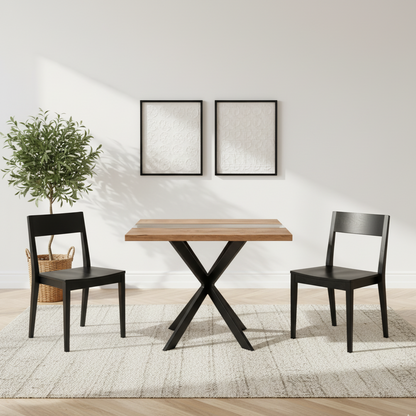 Live Edge Acacia Wood Square River Dining Table