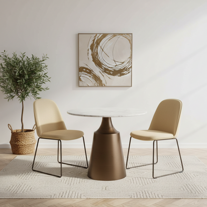 Ines 1m Bronze Base Dining Table