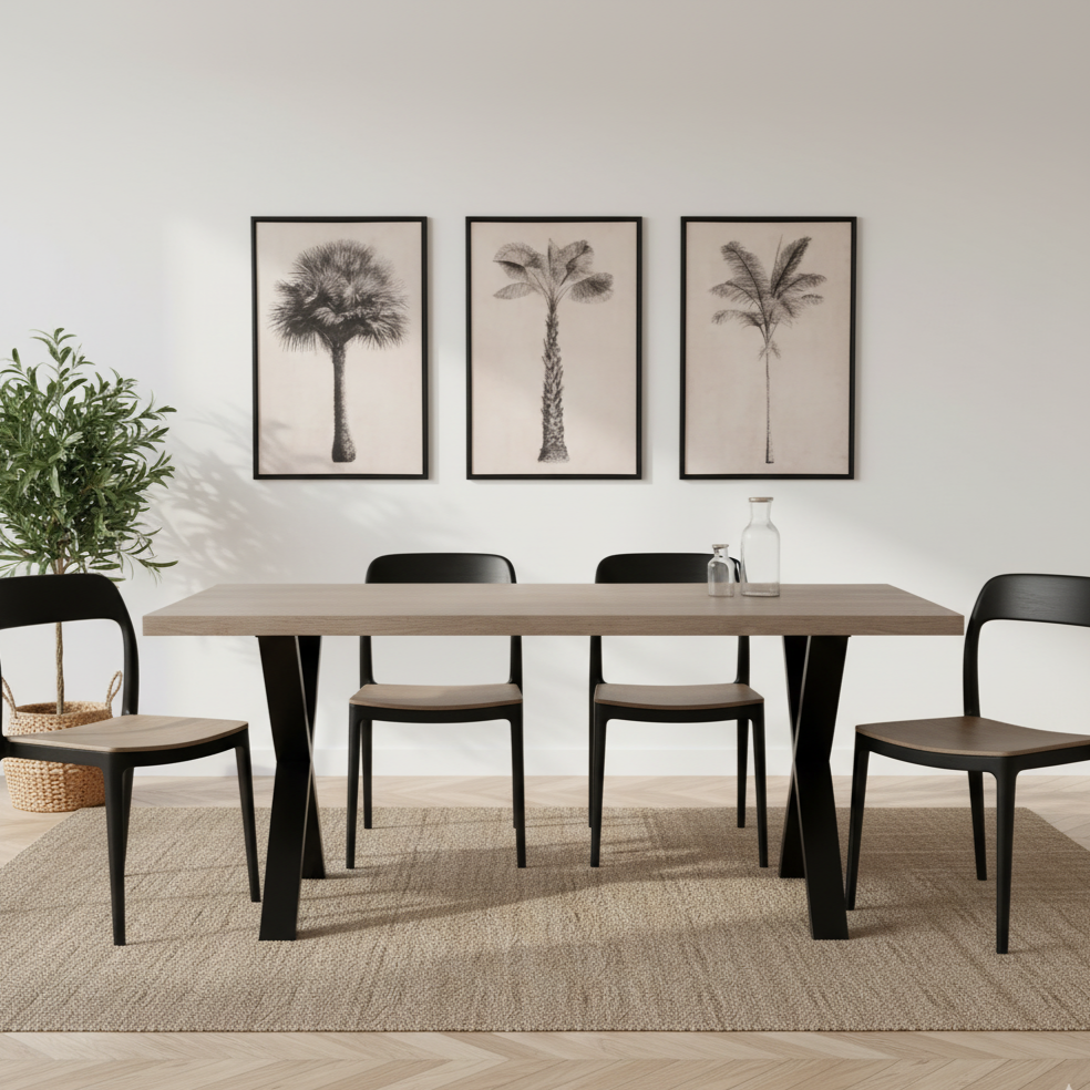 Duskwood X-Leg Dining Table