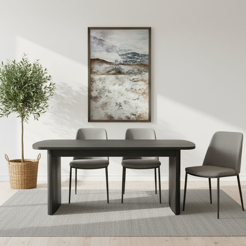Louis Fluted 1.8m Extendable Dining Table Black