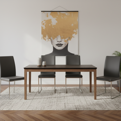Gio Black & Natural Acacia Wood 1.8m Dining Table