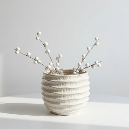 Pallida Ridged Pot Vase