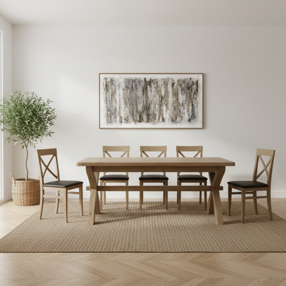 Eaton Country Oak X-Leg Dining Table