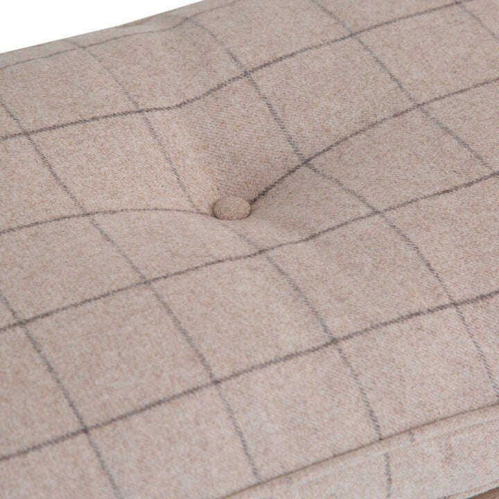 Eaton Country Oak 2.0m Beige Check Bench Cushion