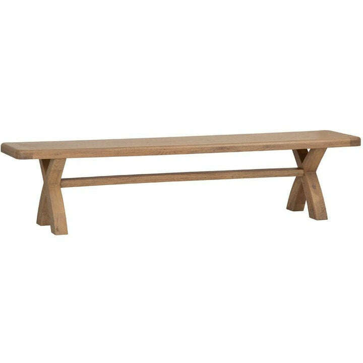 Eaton Country Oak 2.0m Cross Leg Dining Bench