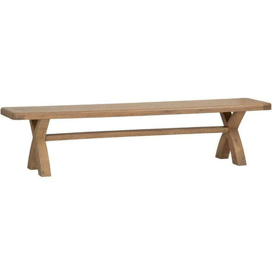 Eaton Country Oak 2.0m Cross Leg Dining Bench