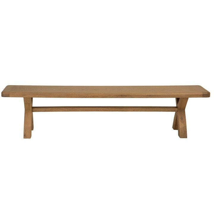Eaton Country Oak 2.0m Cross Leg Dining Bench – Sturdy & Timeless ...