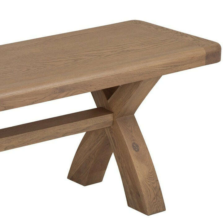 Eaton Country Oak 2.0m Cross Leg Dining Bench