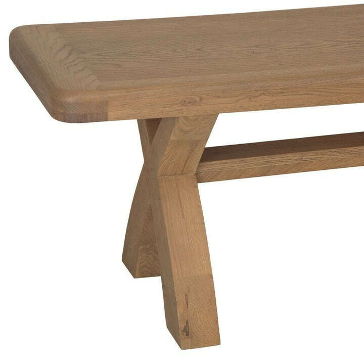 Eaton Country Oak 2.0m Cross Leg Dining Bench – Sturdy & Timeless ...
