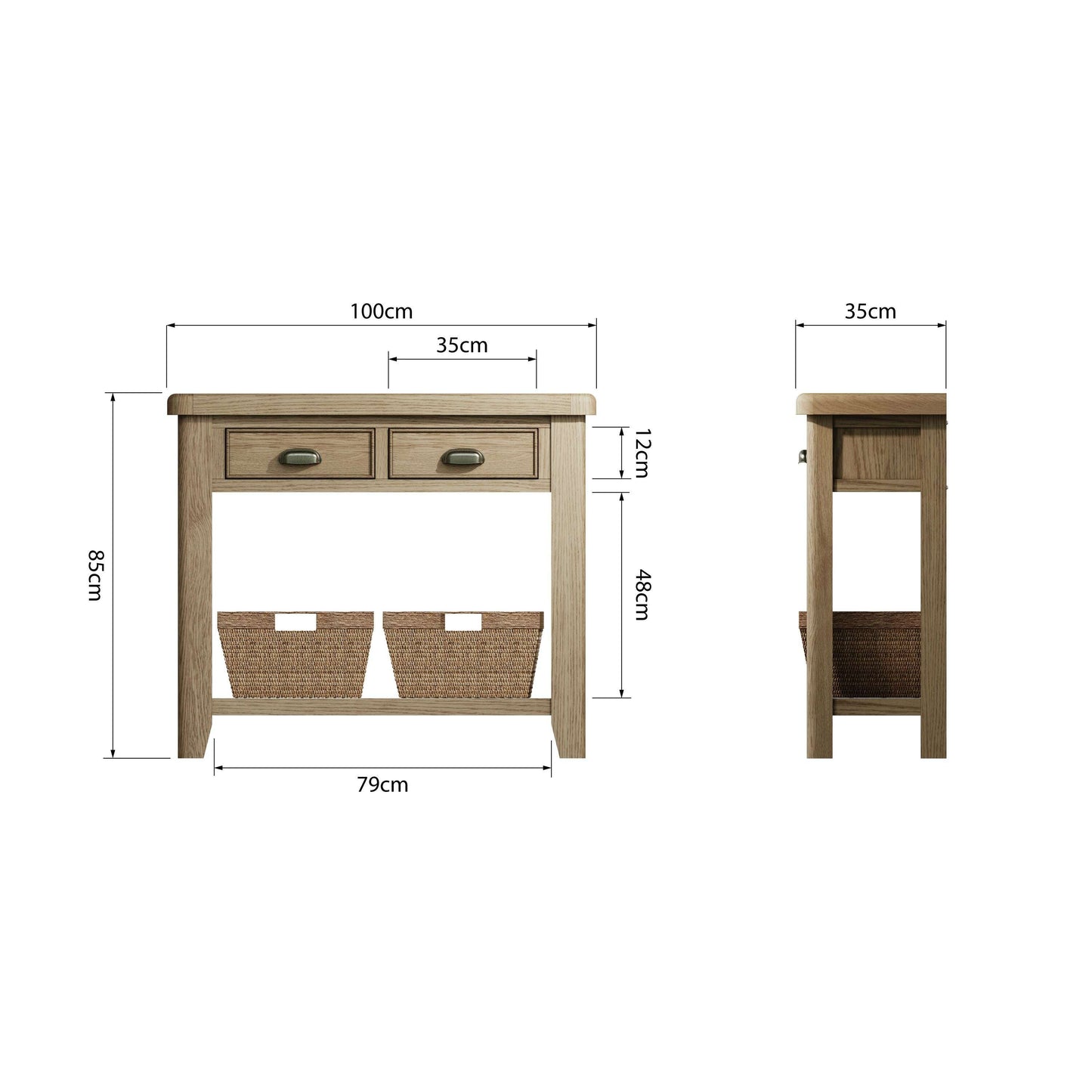 Eaton Country Oak Console Table