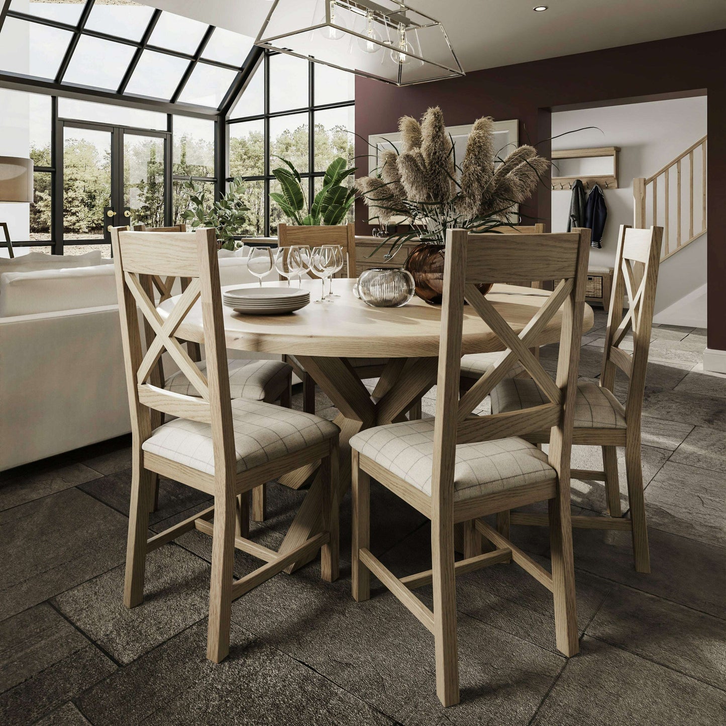 Eaton Country Oak Large Round Table