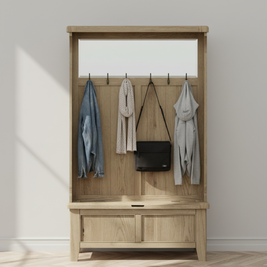 Eaton Country Oak Hall Bench Unit