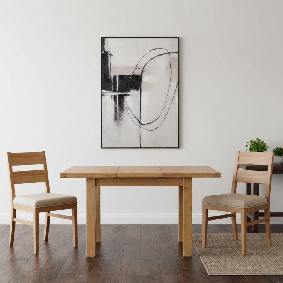 Dewsbury Oak 1.0M Butterfly Extendable Dining Table