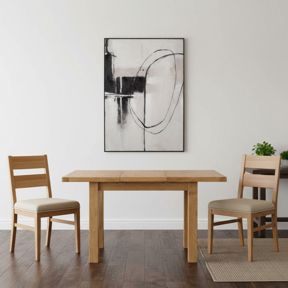 Dewsbury Oak 1.0M Butterfly Extendable Dining Table