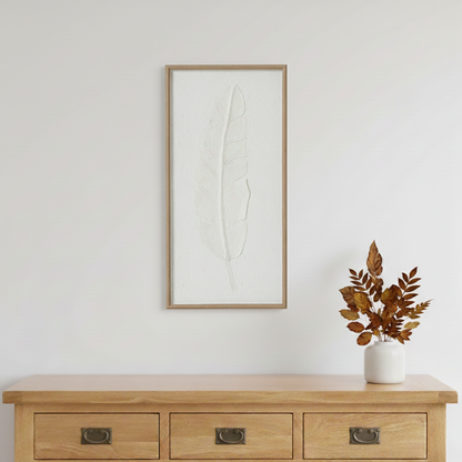 Quill White Feather Large Framed Wall Art
