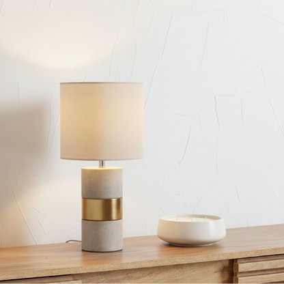 Concrete and Gold Table Lamp