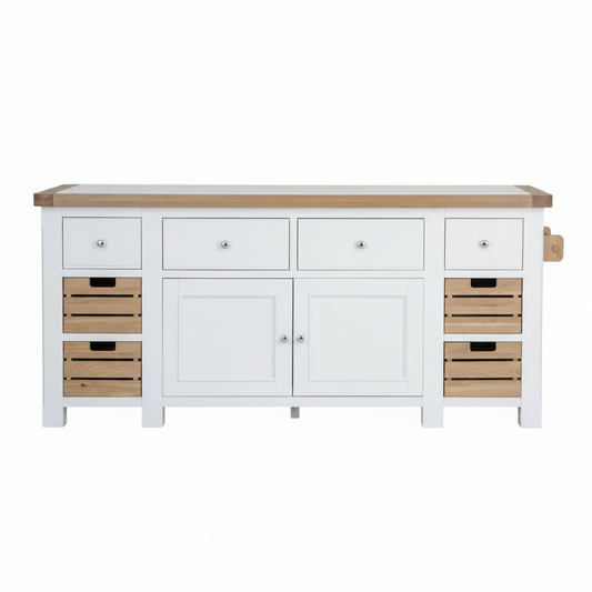 Chesterfield Large White/Oak Kitchen Island