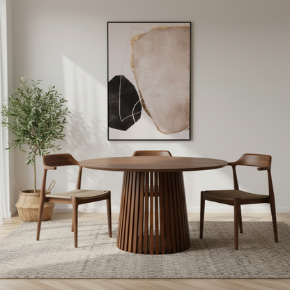 Mavo Slatted Round Dining Table