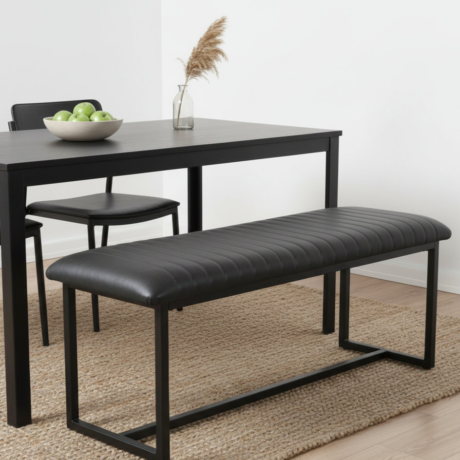Vintage Style PU Leather Dining Bench