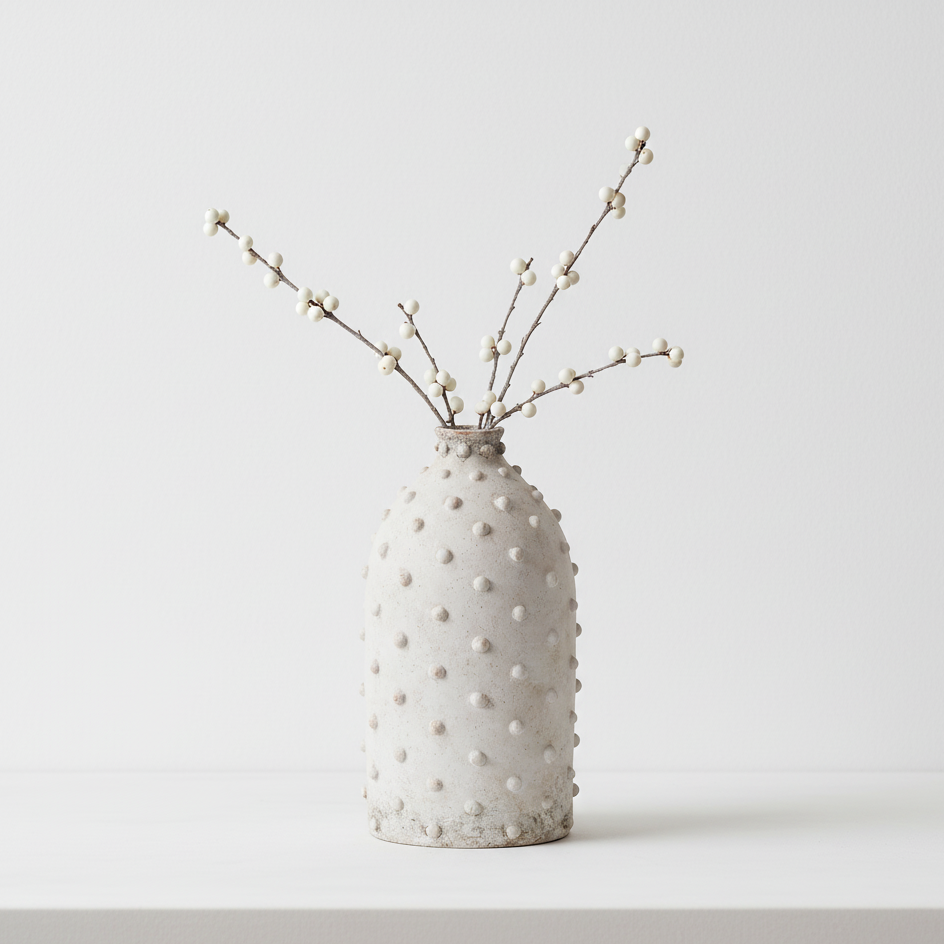Kali Textured Dot Stoneware Vase