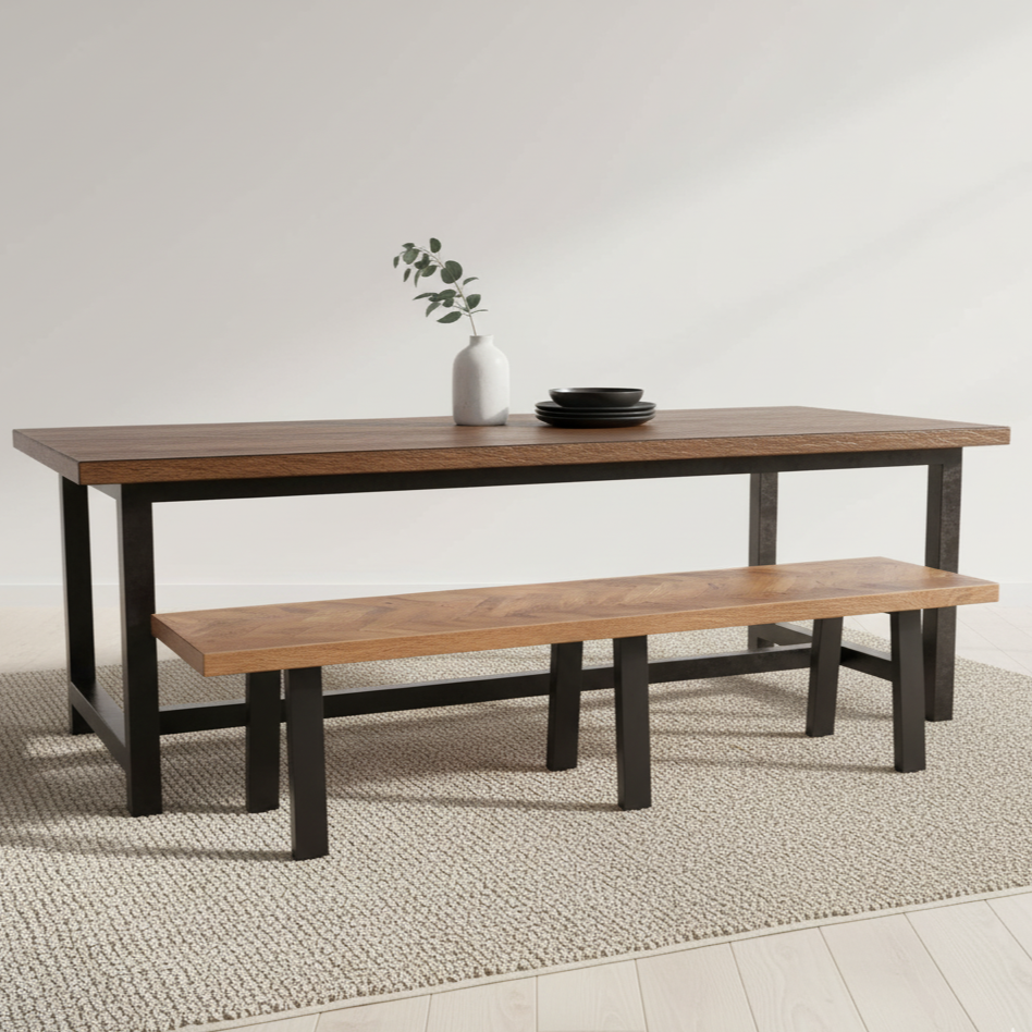 Burnham II Herringbone Dining Bench
