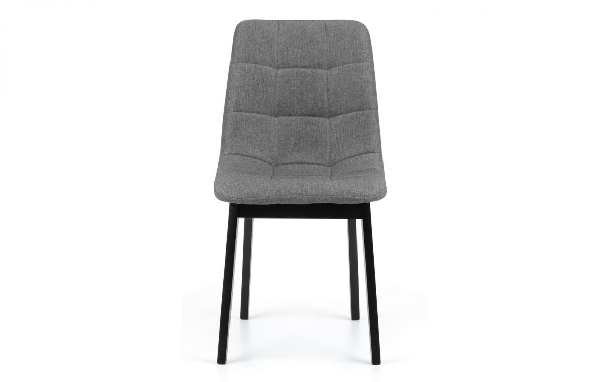 Hayden Grey Linen Panelled Dining Chair (Set of 2)
