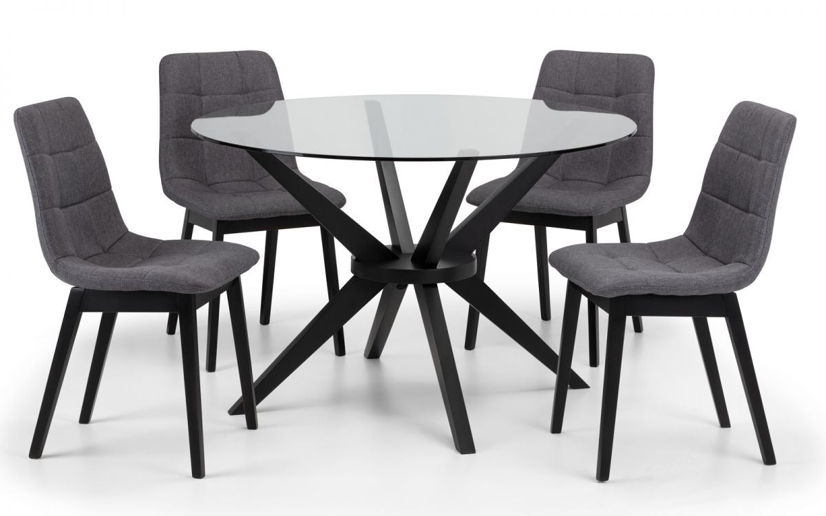 Hayden Grey Linen Panelled Dining Chair (Set of 2)