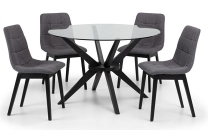 Hayden Grey Linen Panelled Dining Chair (Set of 2)