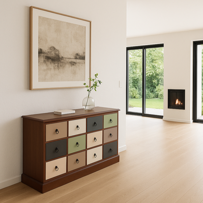 Loft Multicoloured Pine Wood Sideboard