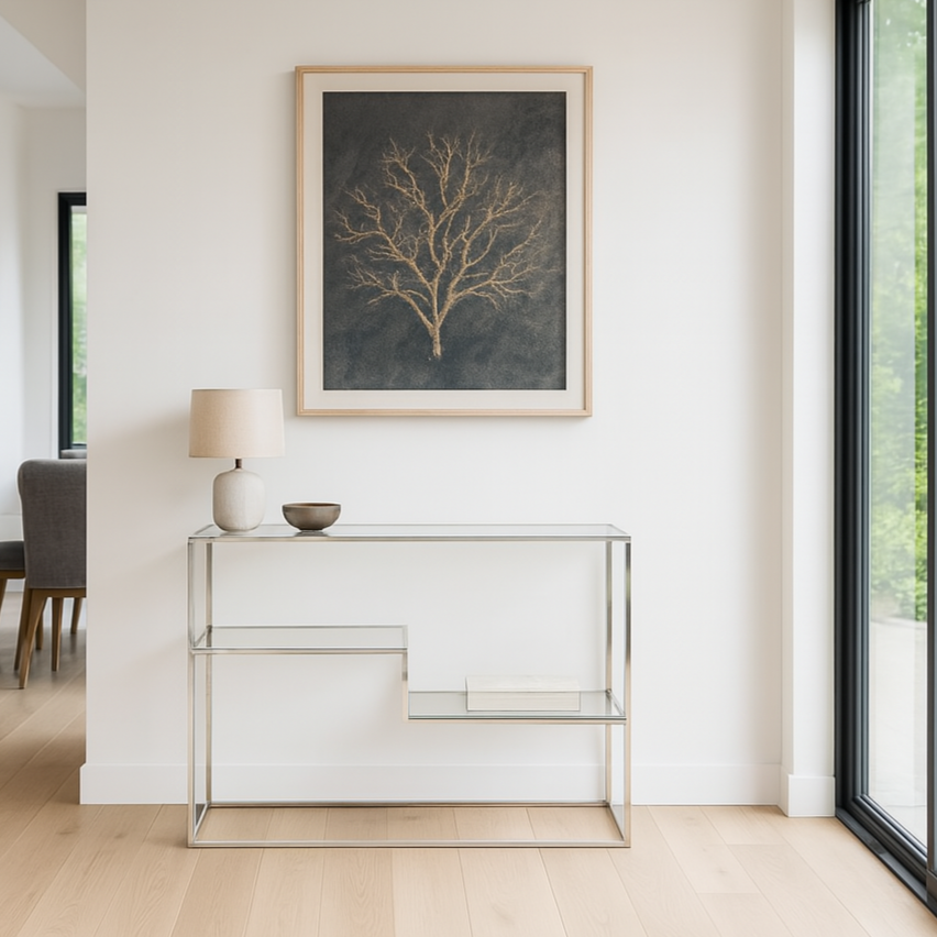 Aleandra Glass Console Table