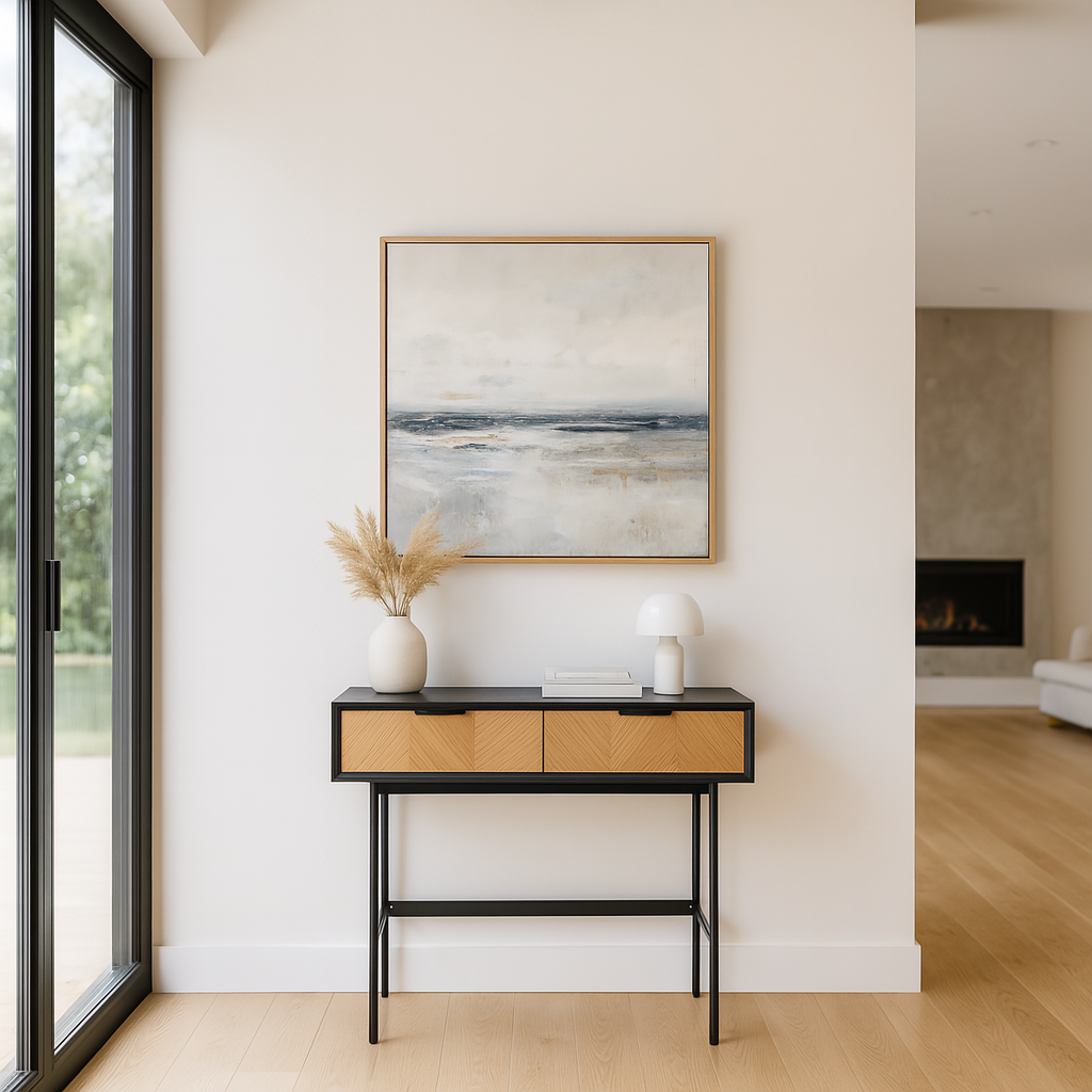 Hailee Pine Wood 2 Drawer Console Table