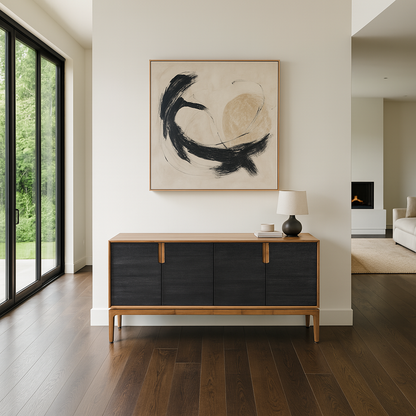 Gio Acacia Wood 4 Door Sideboard