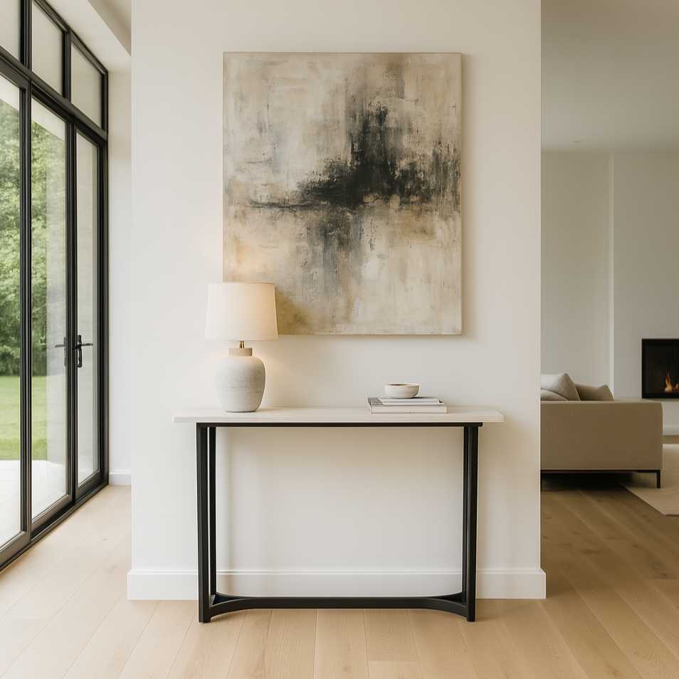 Hendrick White Marble Console Table