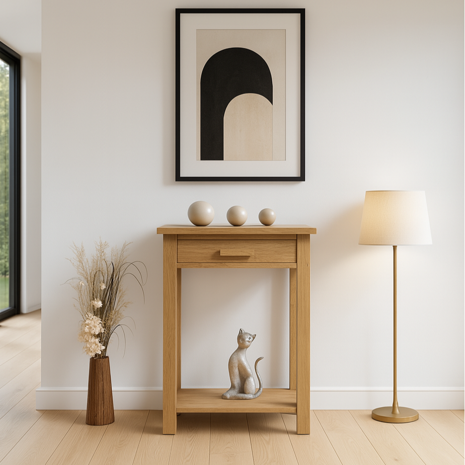Opus Solid Oak Small Console Table