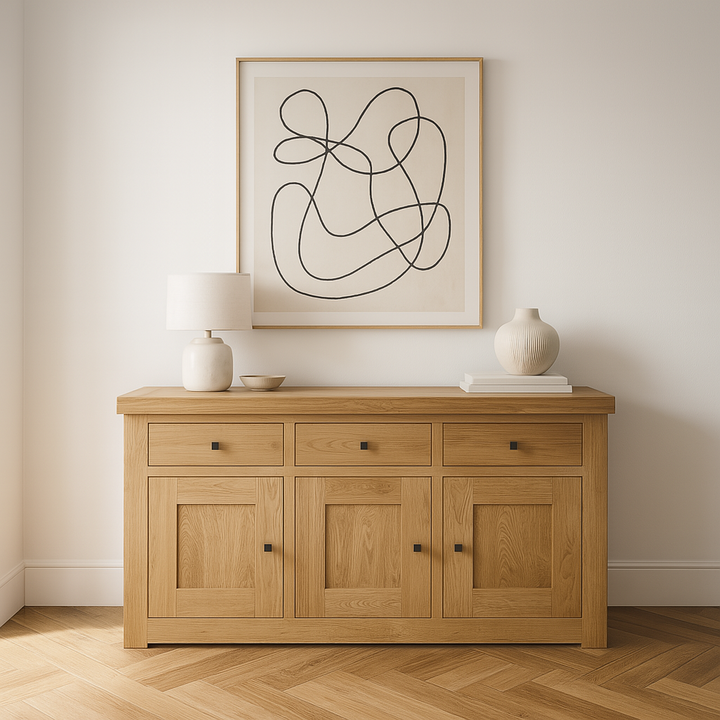 Bordeaux Solid Oak 3 Door 3 Drawer Sideboard
