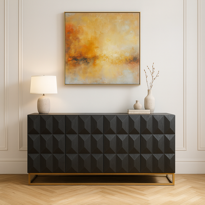 Duskgold Black Mango Wood Diamond Sideboard