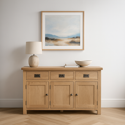 Dewsbury Oak 3 Door Sideboard