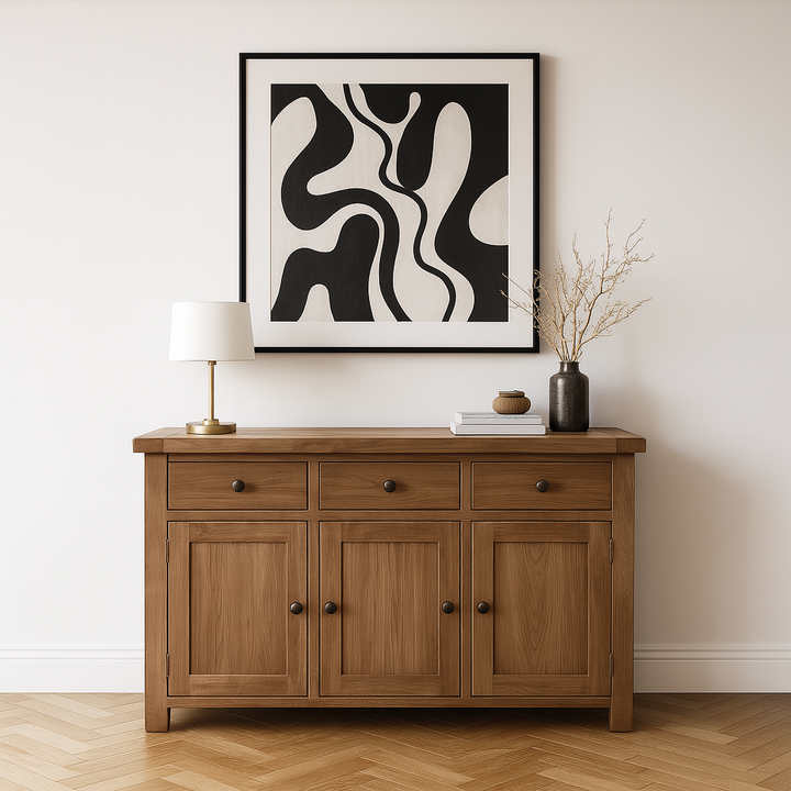 Rustic Solid Oak Large Sideboard