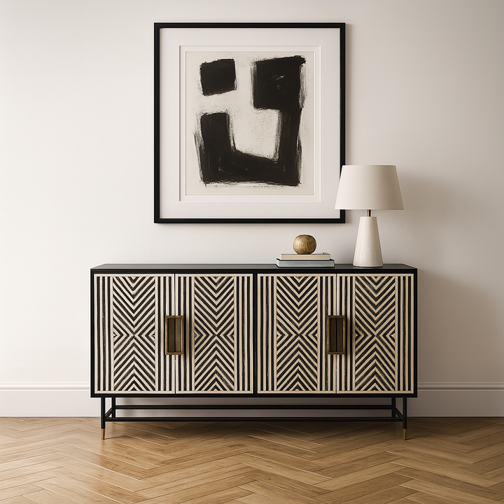 Delaney Bone Inlay Four Door Buffet Sideboard