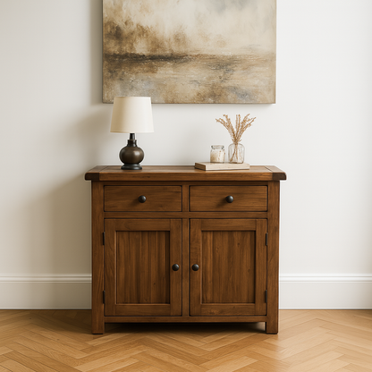Rustic Solid Oak Small Sideboard