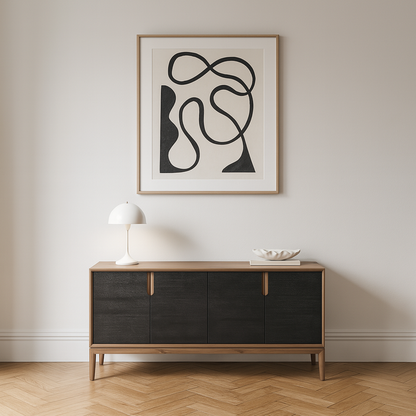 Gio Acacia Wood 4 Door Sideboard