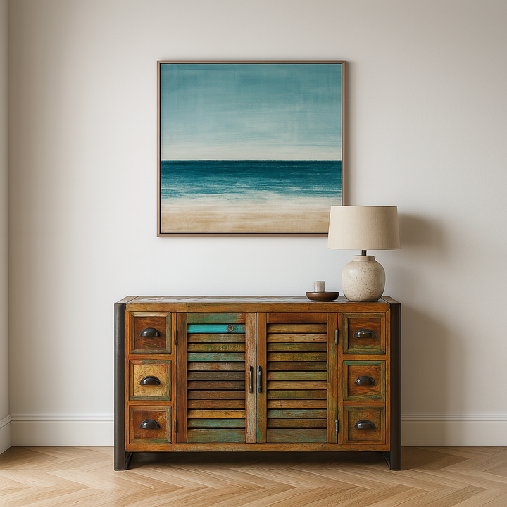 Urban Chic Reclaimed Wood 6 Drawer Sideboard