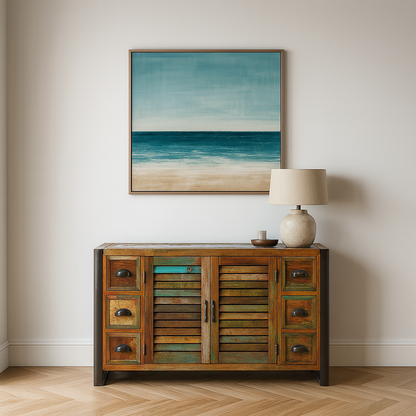 Urban Chic Reclaimed Wood 6 Drawer Sideboard