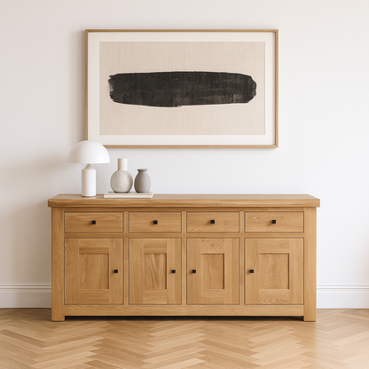 Bordeaux Solid Oak 4 door 4 drawer sideboard