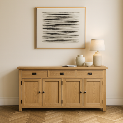 Dewsbury Oak 4 Door Sideboard