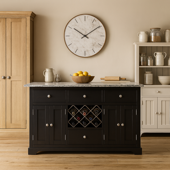 Windham Black Painted Large Kitchen Island