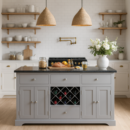 Windham Grey Painted Large Kitchen Island